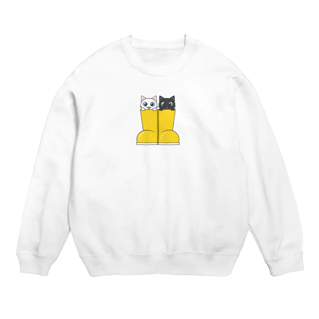 アクセルスタイルの可愛い長靴ねこ Crew Neck Sweatshirt