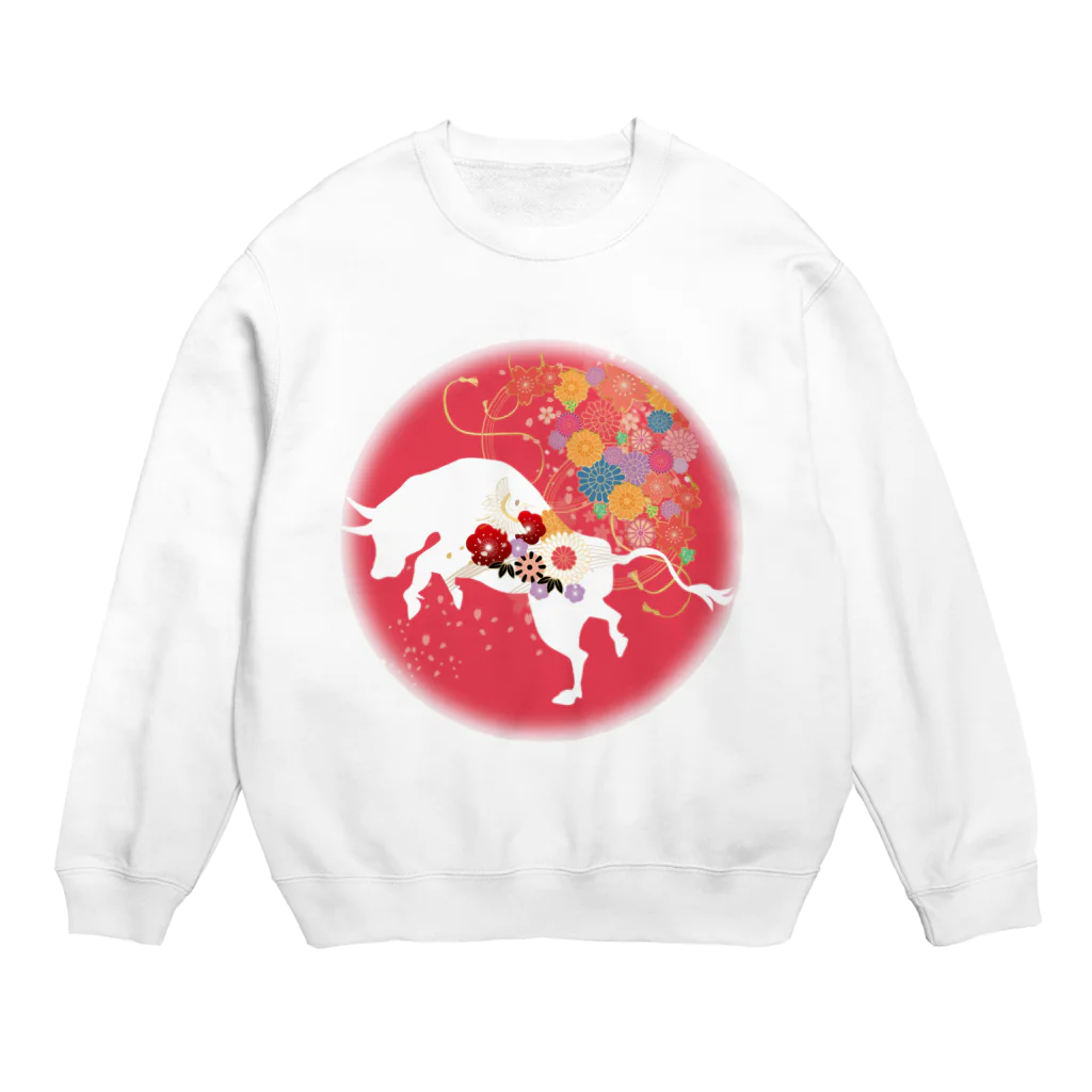 アクセルスタイルの和柄　丑年　 Crew Neck Sweatshirt