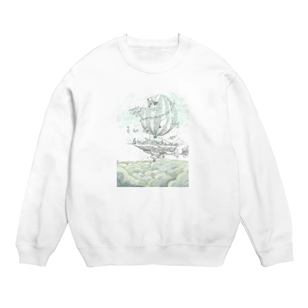 甘味の大空を旅する気球村 Crew Neck Sweatshirt