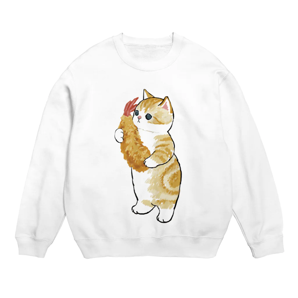 mofusandのえびふらいに恋するにゃん Crew Neck Sweatshirt