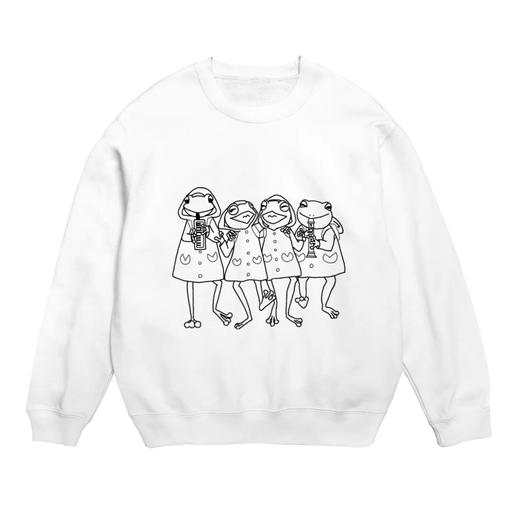 樹雨堂のゲコ下校音楽隊(黒線) Crew Neck Sweatshirt