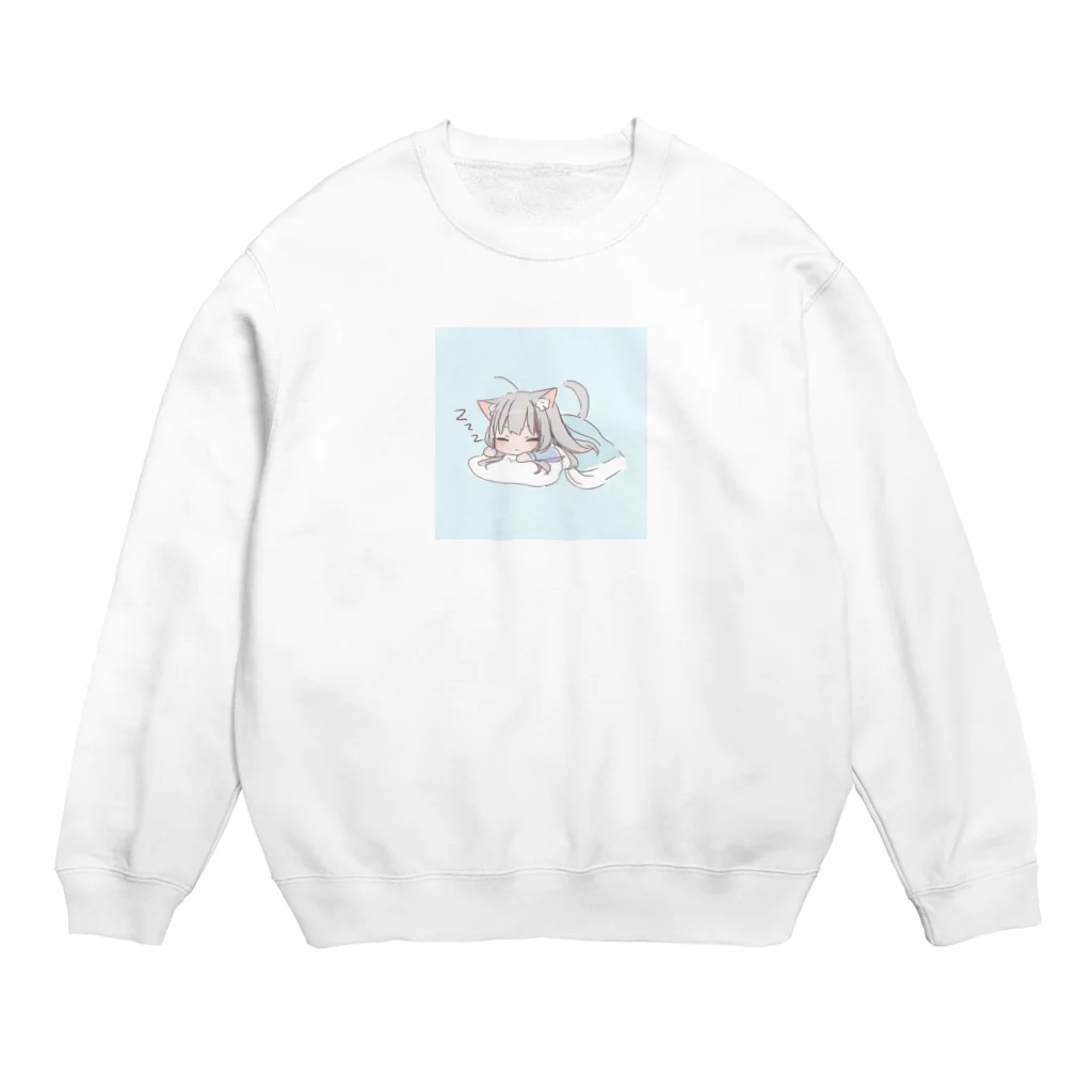 まふゆのmafu blue Crew Neck Sweatshirt