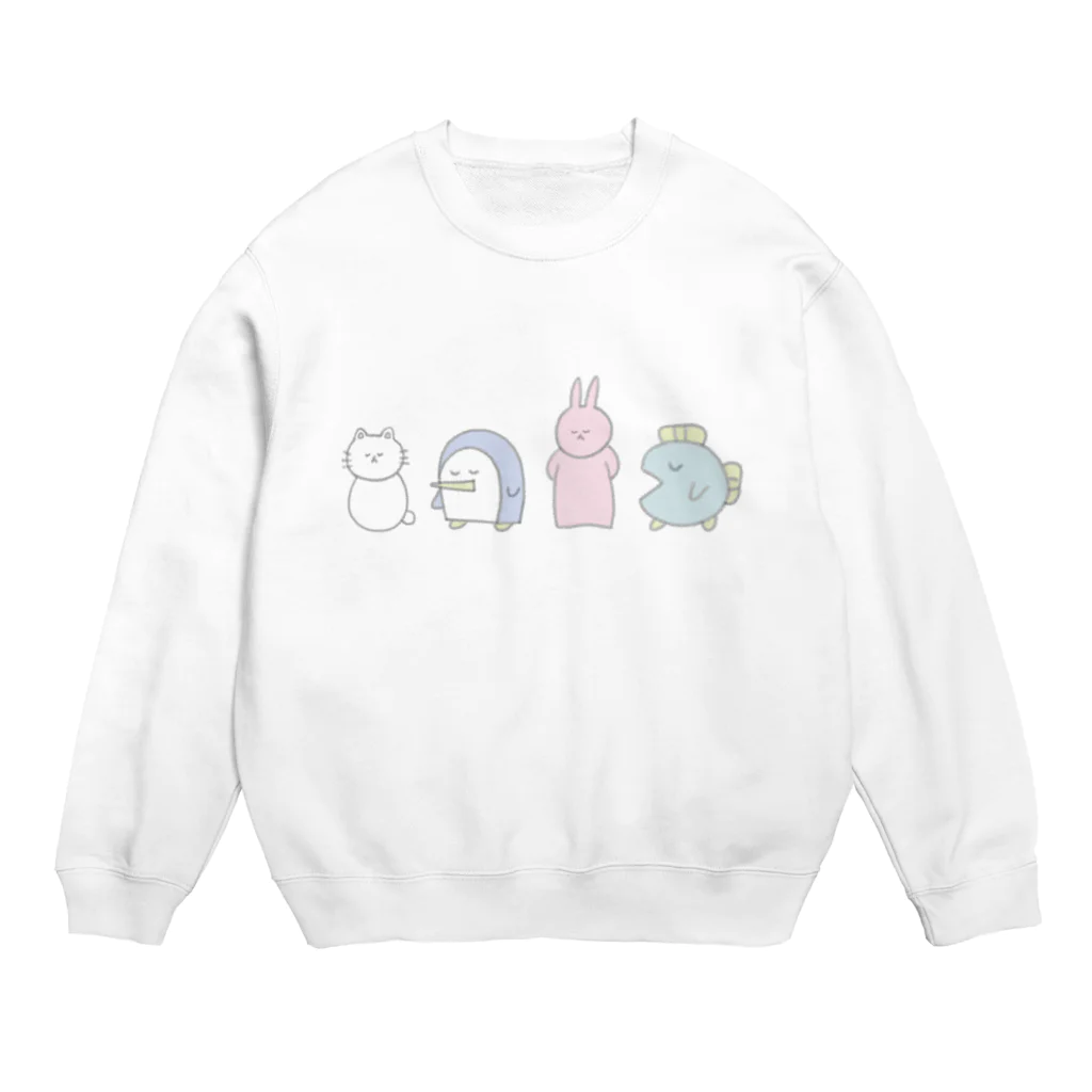 魚の4コマのゆるふわーずスウェット Crew Neck Sweatshirt