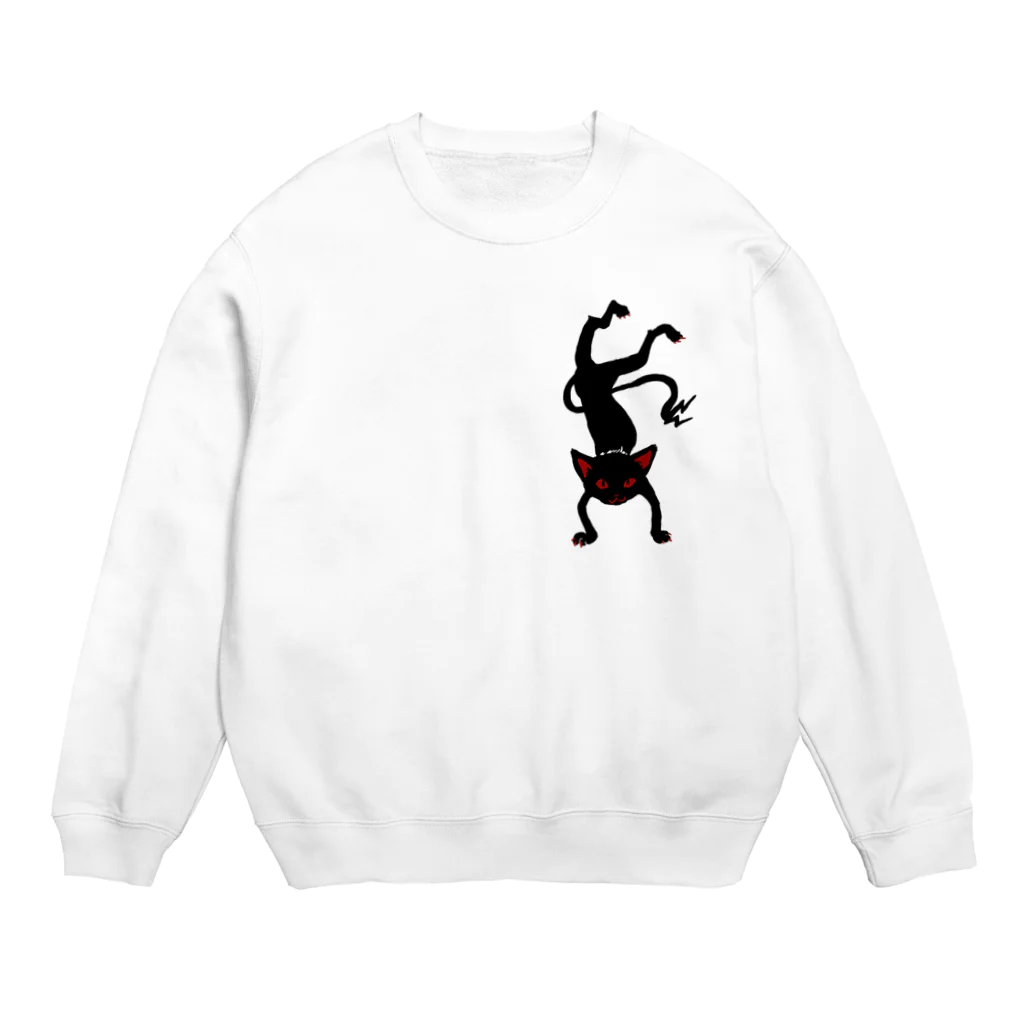 レコードの巣の黒猫又くん Crew Neck Sweatshirt