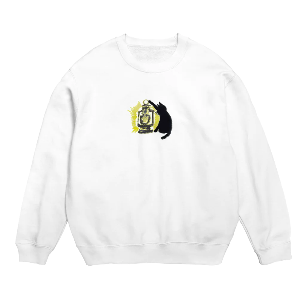 信州猫屋敷の黒猫ランタン Crew Neck Sweatshirt