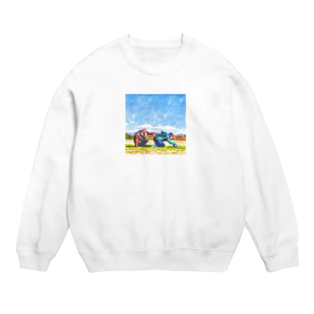 ひょっとこ太陽【GOZENKYU】の虎とひょっとこの絵画 Crew Neck Sweatshirt