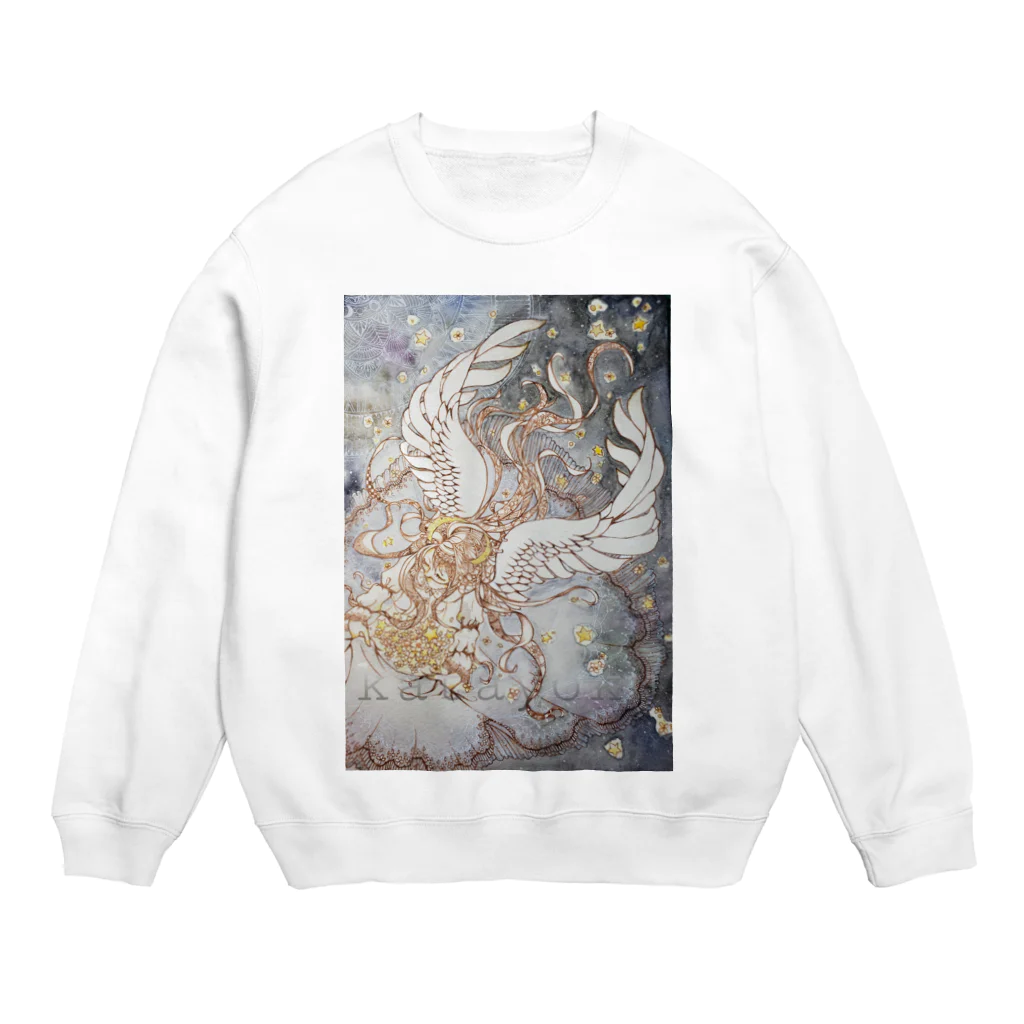 片翼の星屑の帳の天使 Crew Neck Sweatshirt