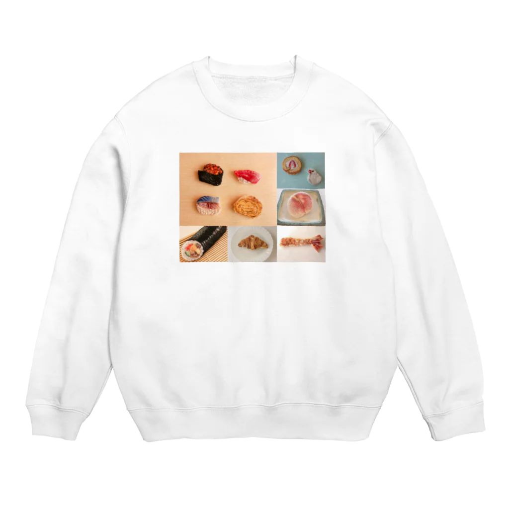 マチルの羊毛フェルトのふわふわ食べもの Crew Neck Sweatshirt