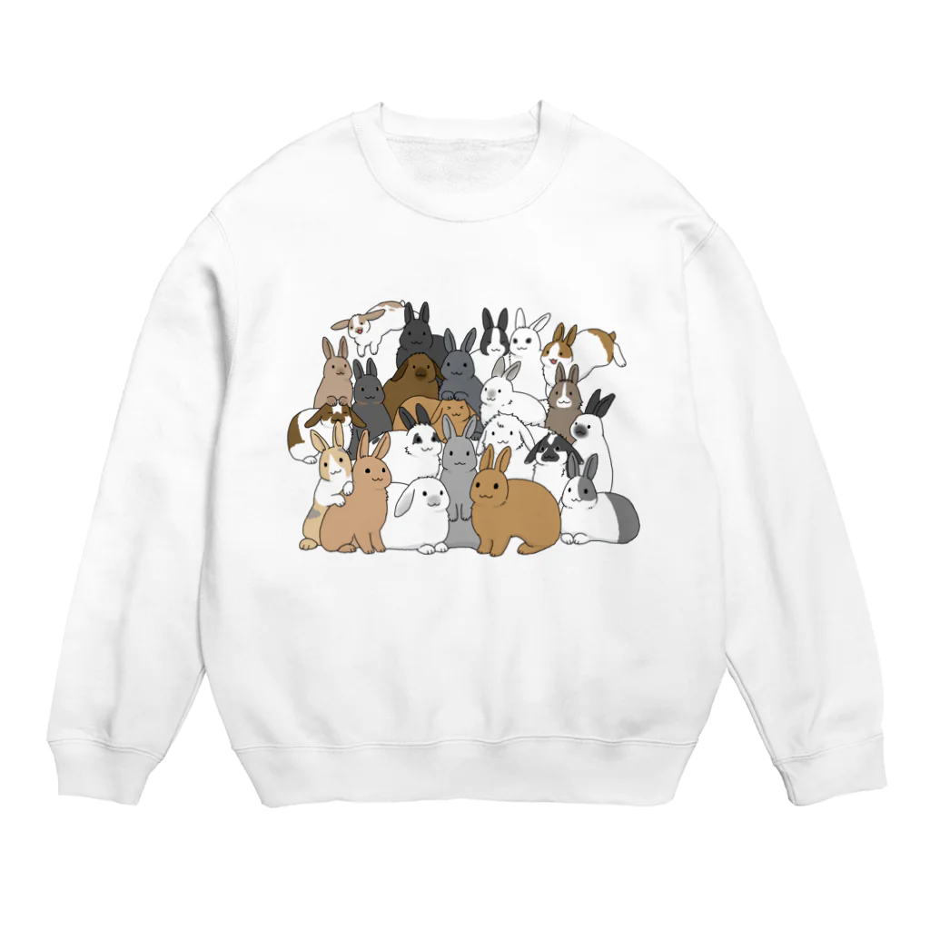 ふくはな工房のうさうさうさうさ Crew Neck Sweatshirt