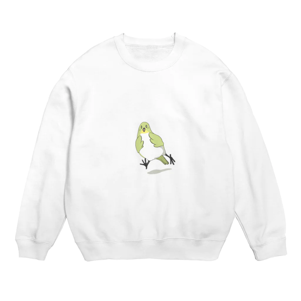 MYB ArtWorkのことりびより　ダッシュつばき Crew Neck Sweatshirt