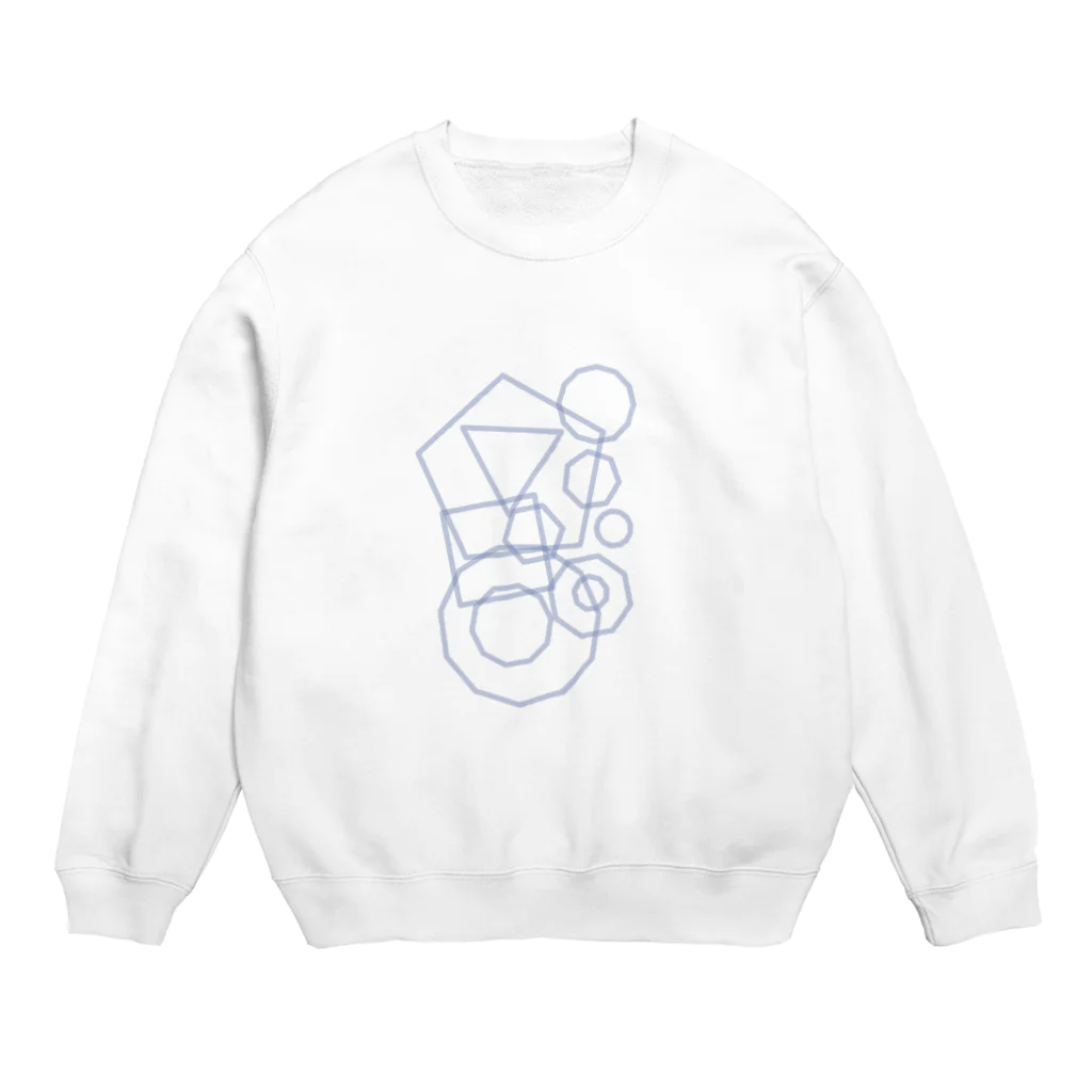 モノクロしとぴっちゃんの図形 正○角形 Crew Neck Sweatshirt