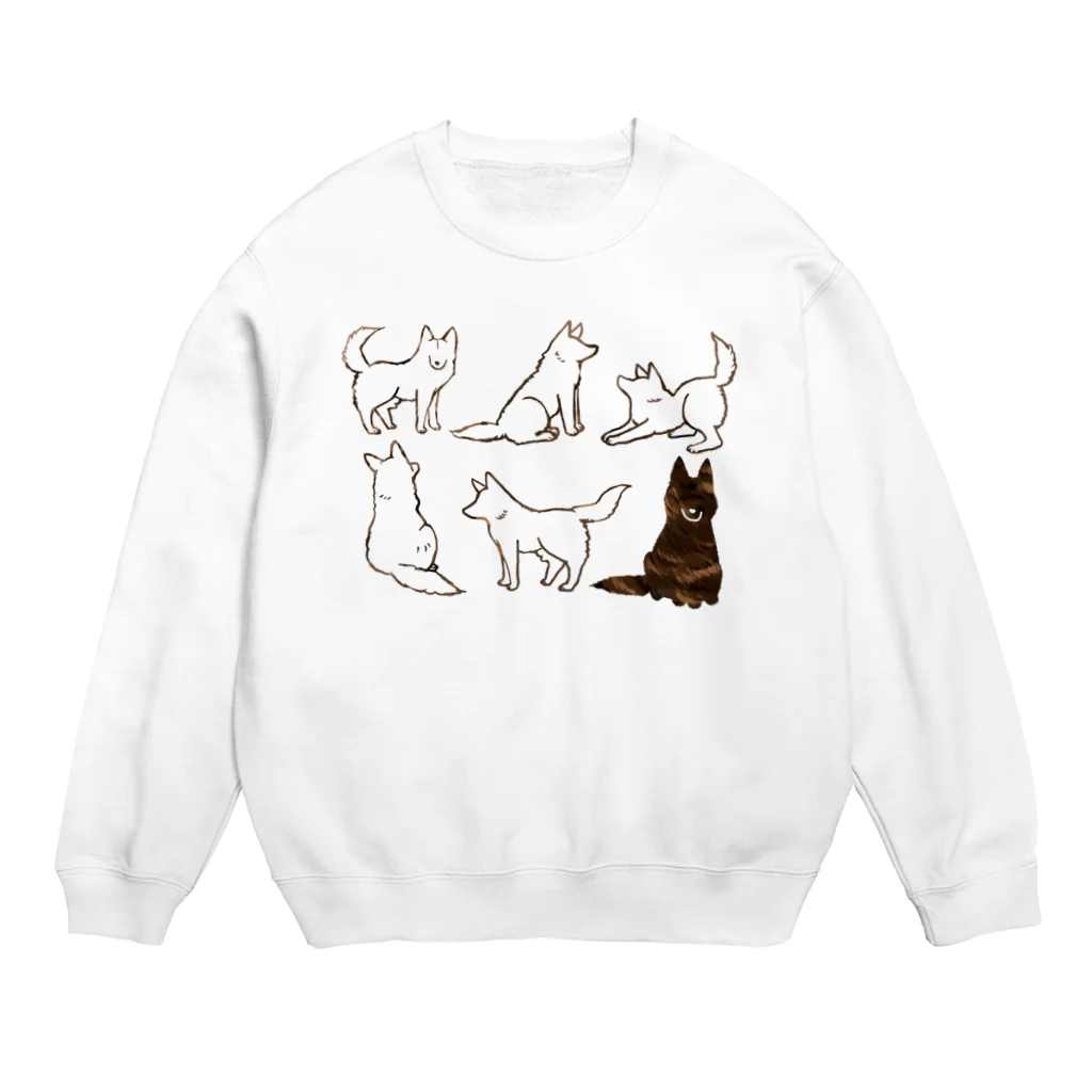 くろげちゃまじりの甲斐犬の形 Crew Neck Sweatshirt