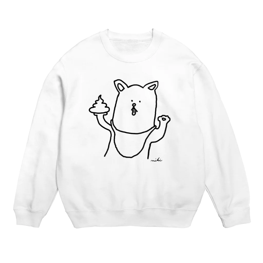 mikitoartのうんちく犬 Crew Neck Sweatshirt