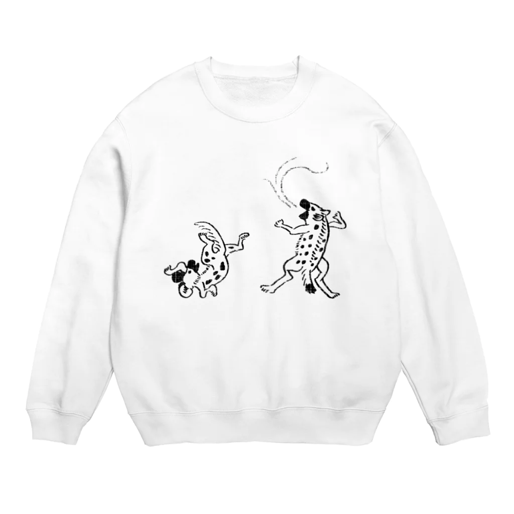 ぎんぺーのしっぽのハイエナとリカオン Crew Neck Sweatshirt