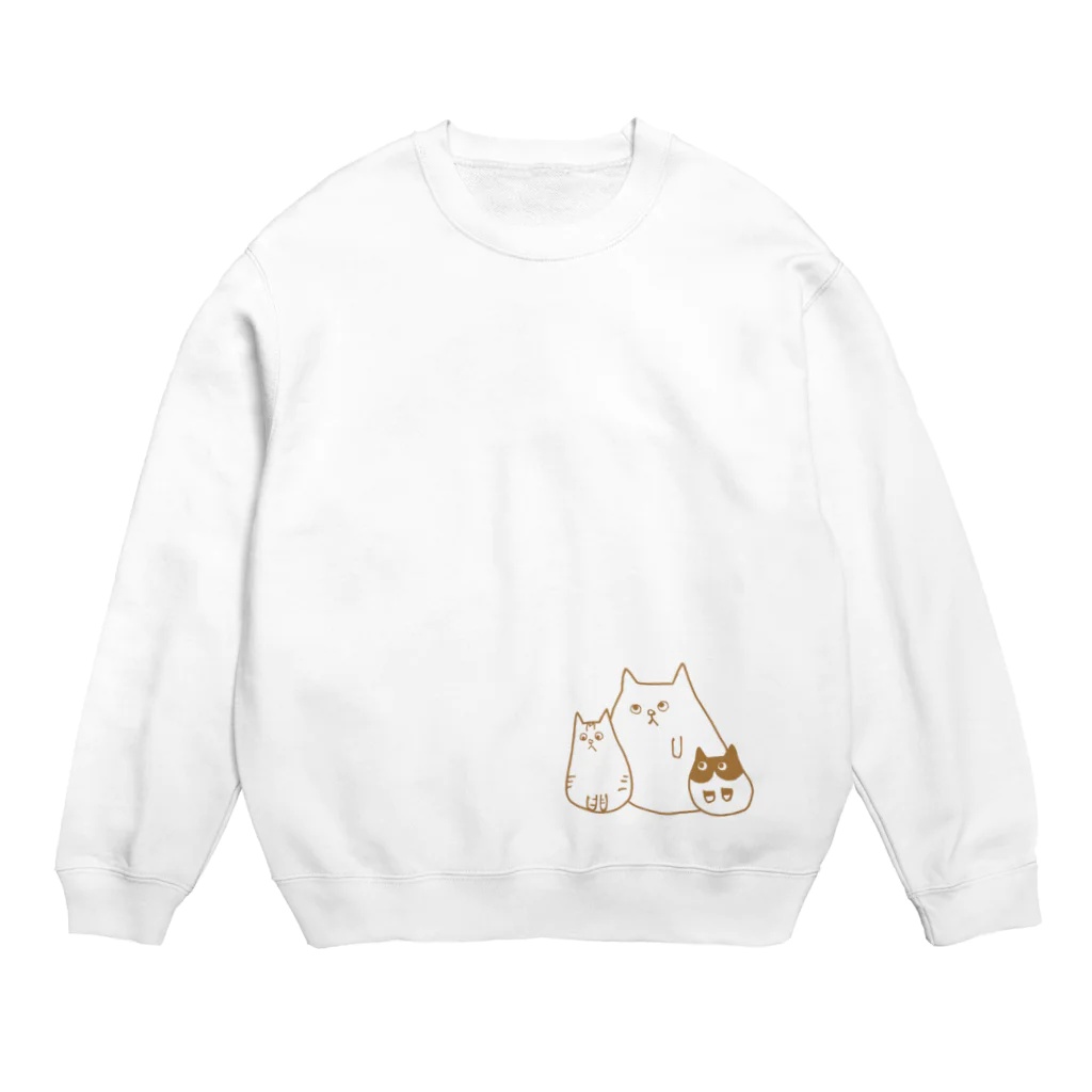 猫ひげ食堂のさん猫 Crew Neck Sweatshirt