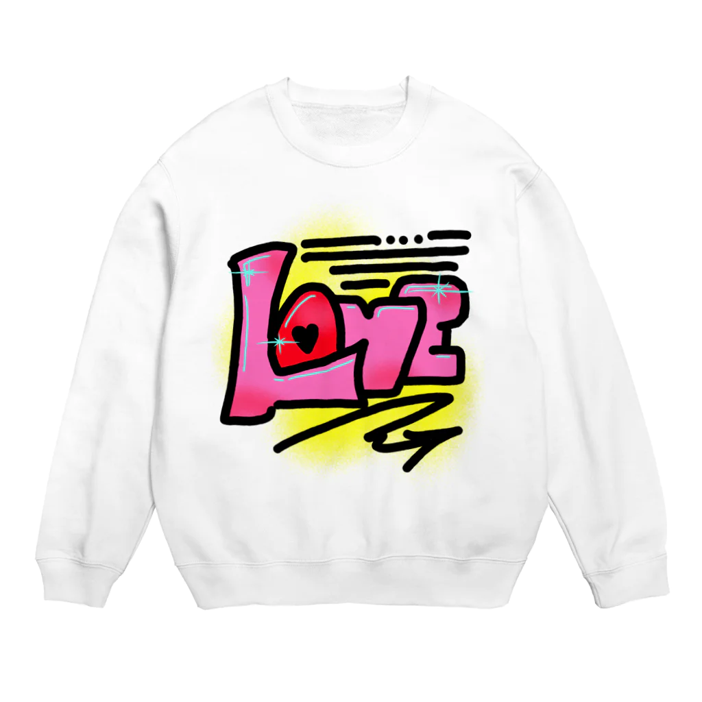 人食べるの「LOVE」 Crew Neck Sweatshirt