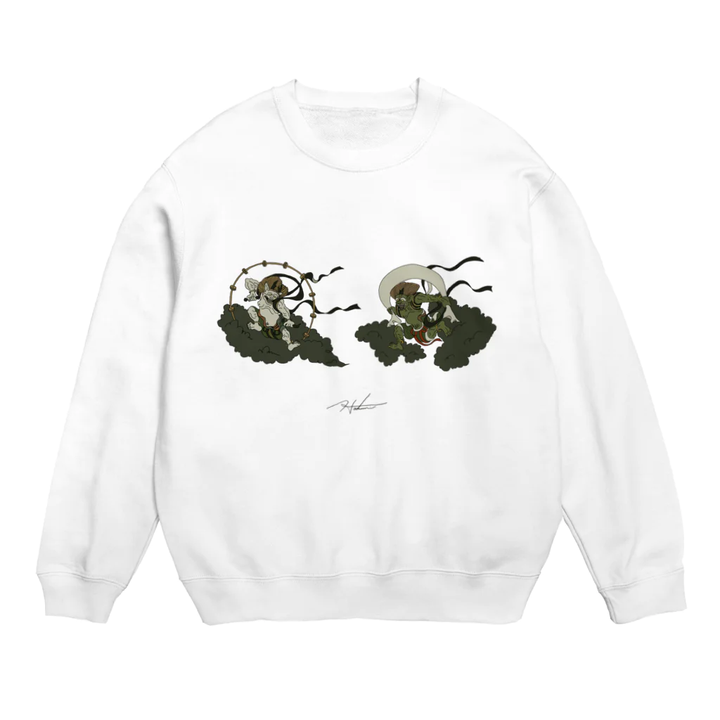 HODUMIの風神雷神 Crew Neck Sweatshirt