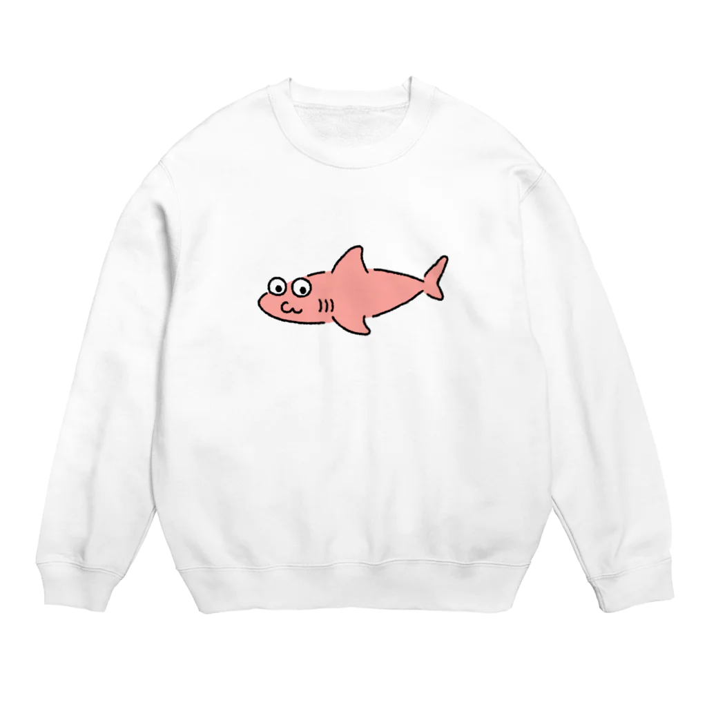 サメ わりとおもいのサメ？はピンク Crew Neck Sweatshirt