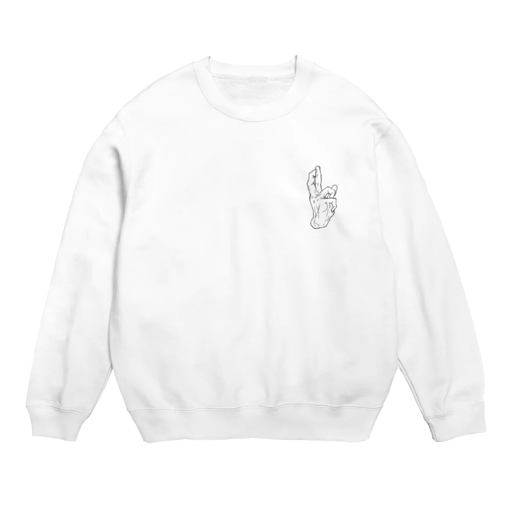 鈴屋の気まぐれ品の手描きの手 Crew Neck Sweatshirt