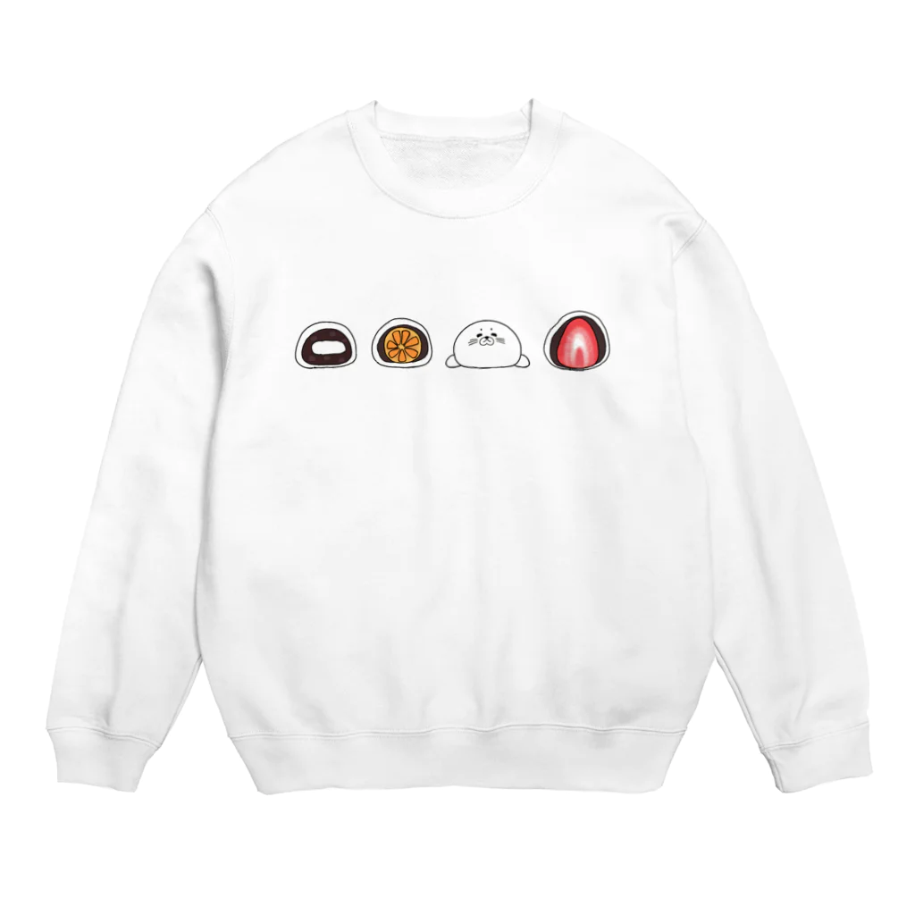 Seek(もきゅ)の大福 大福 アザラシ 大福 Crew Neck Sweatshirt