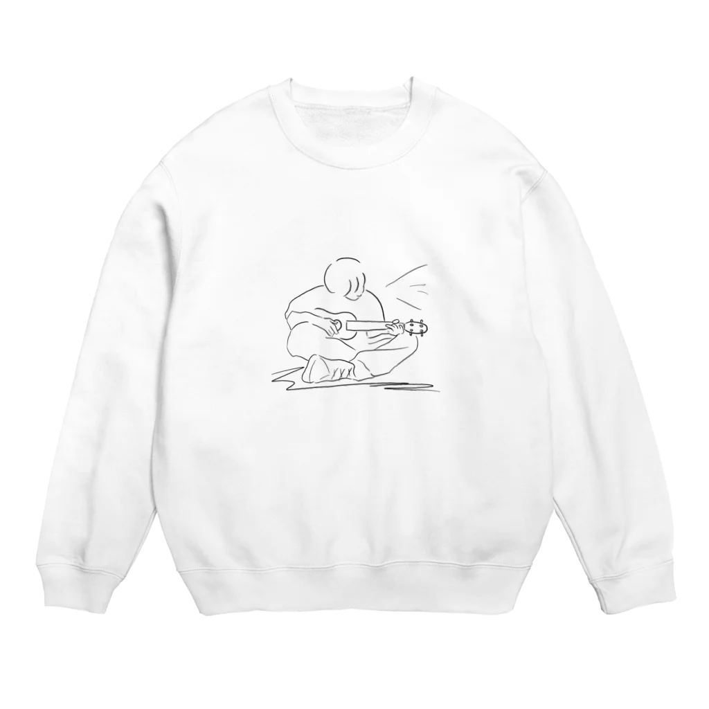 菊花ゆいの線画　ギター弾き Crew Neck Sweatshirt