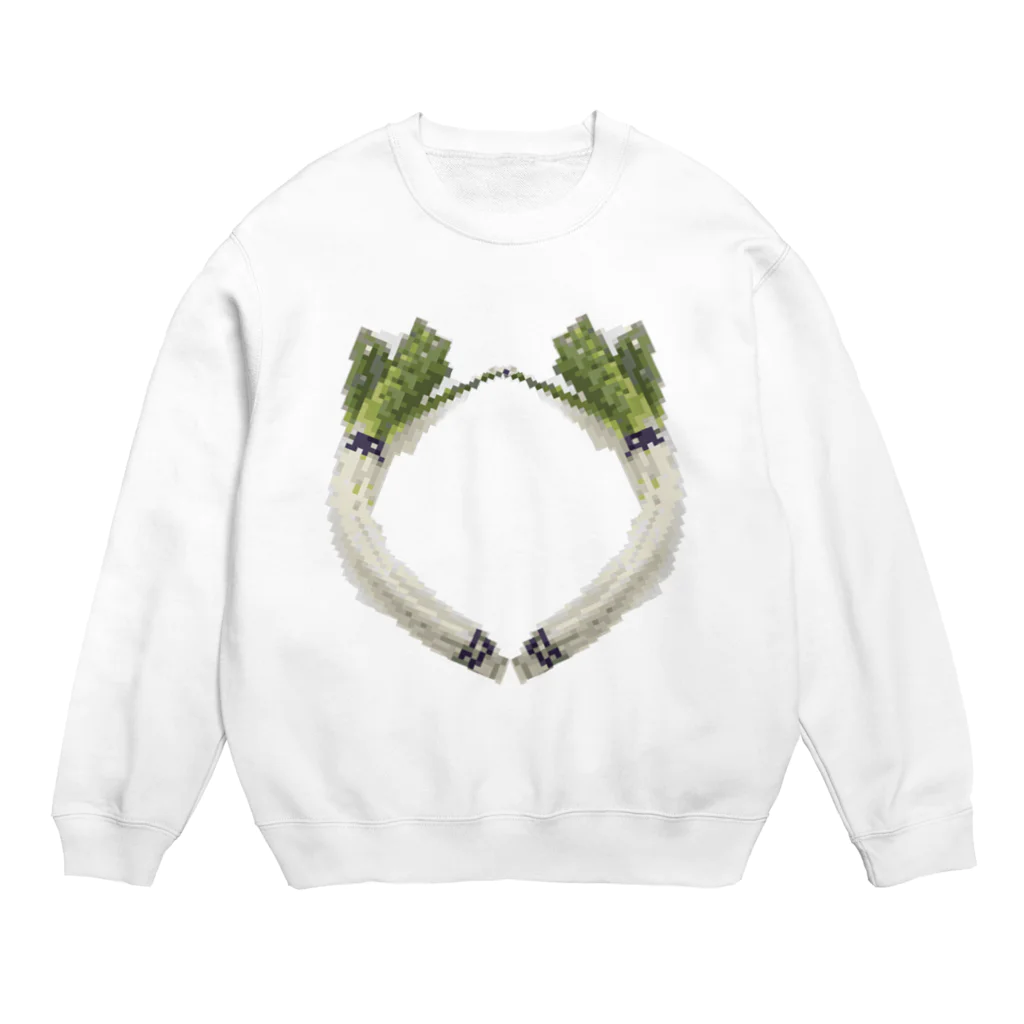 Danke Shoot Coffeeのドット絵曲がりネギ Crew Neck Sweatshirt