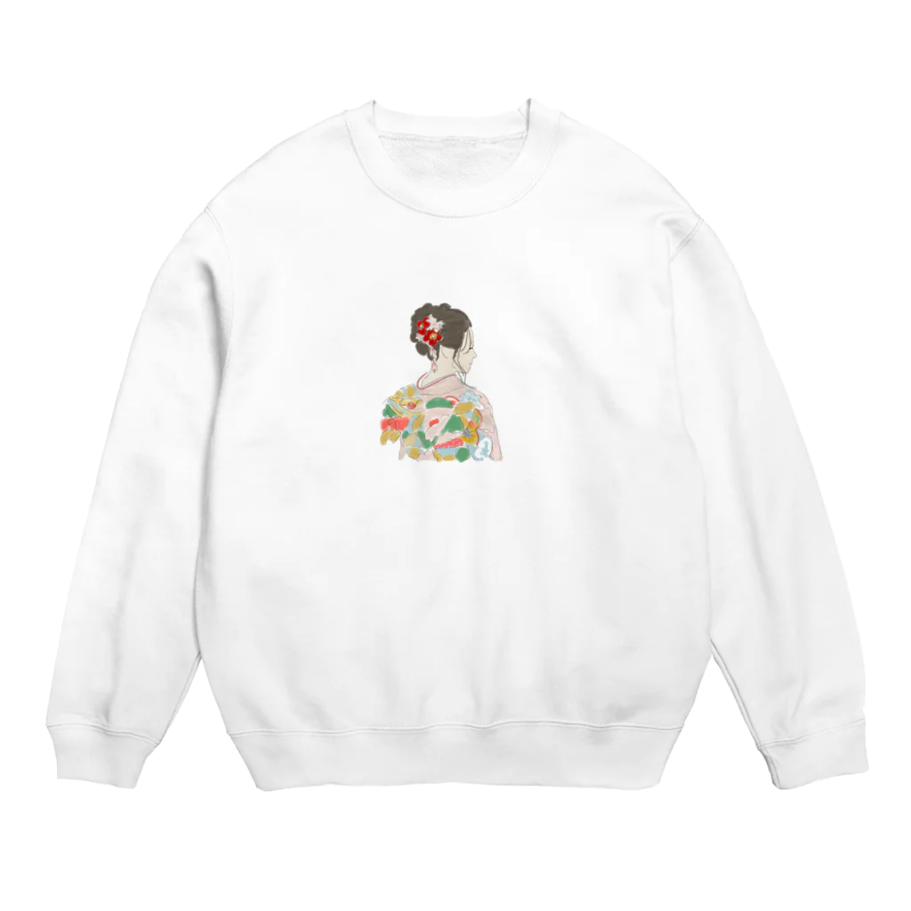 egmiki store🌿のふりそでーしょん Crew Neck Sweatshirt