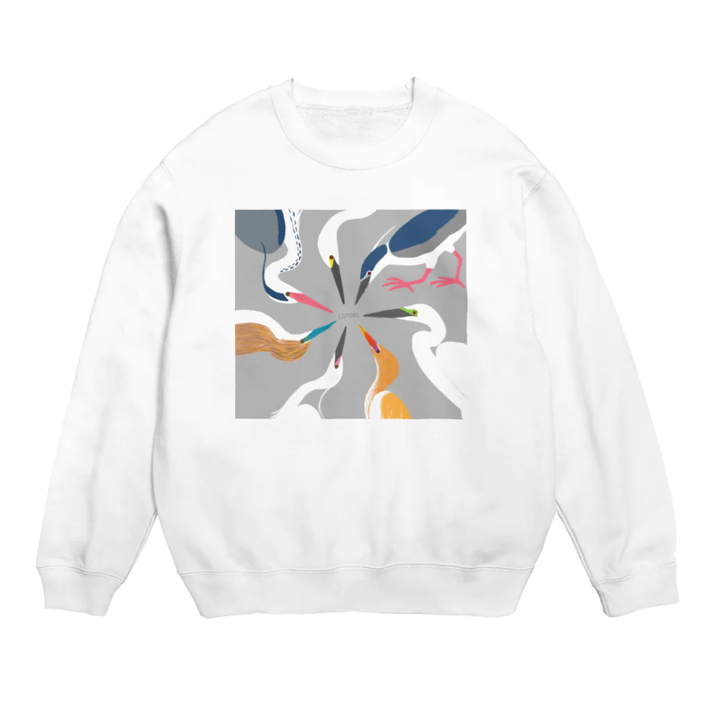 LOTORIの鷺の婚姻色パレット Crew Neck Sweatshirt