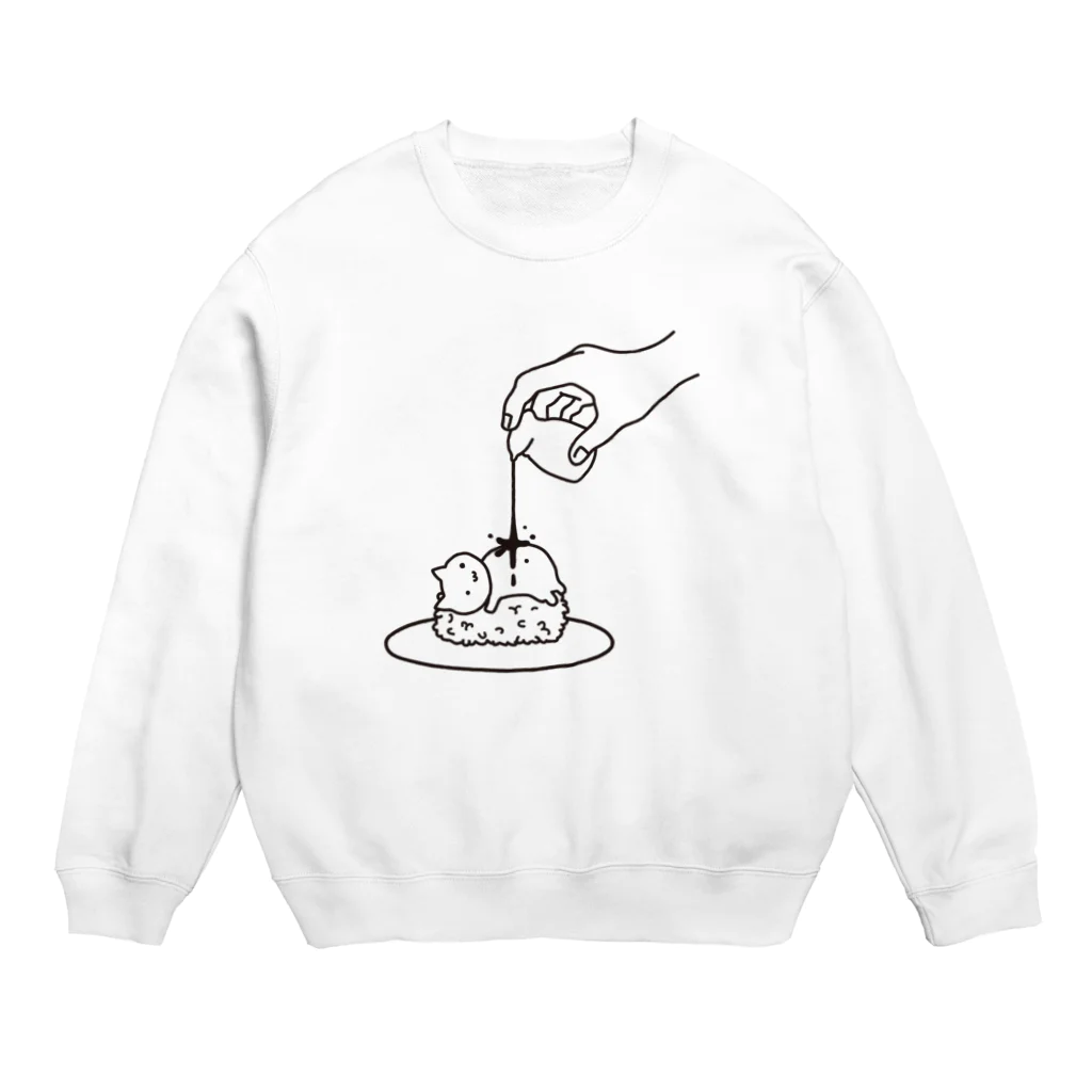 かぶとらのゆるいねこ　「すしねこ」 Crew Neck Sweatshirt