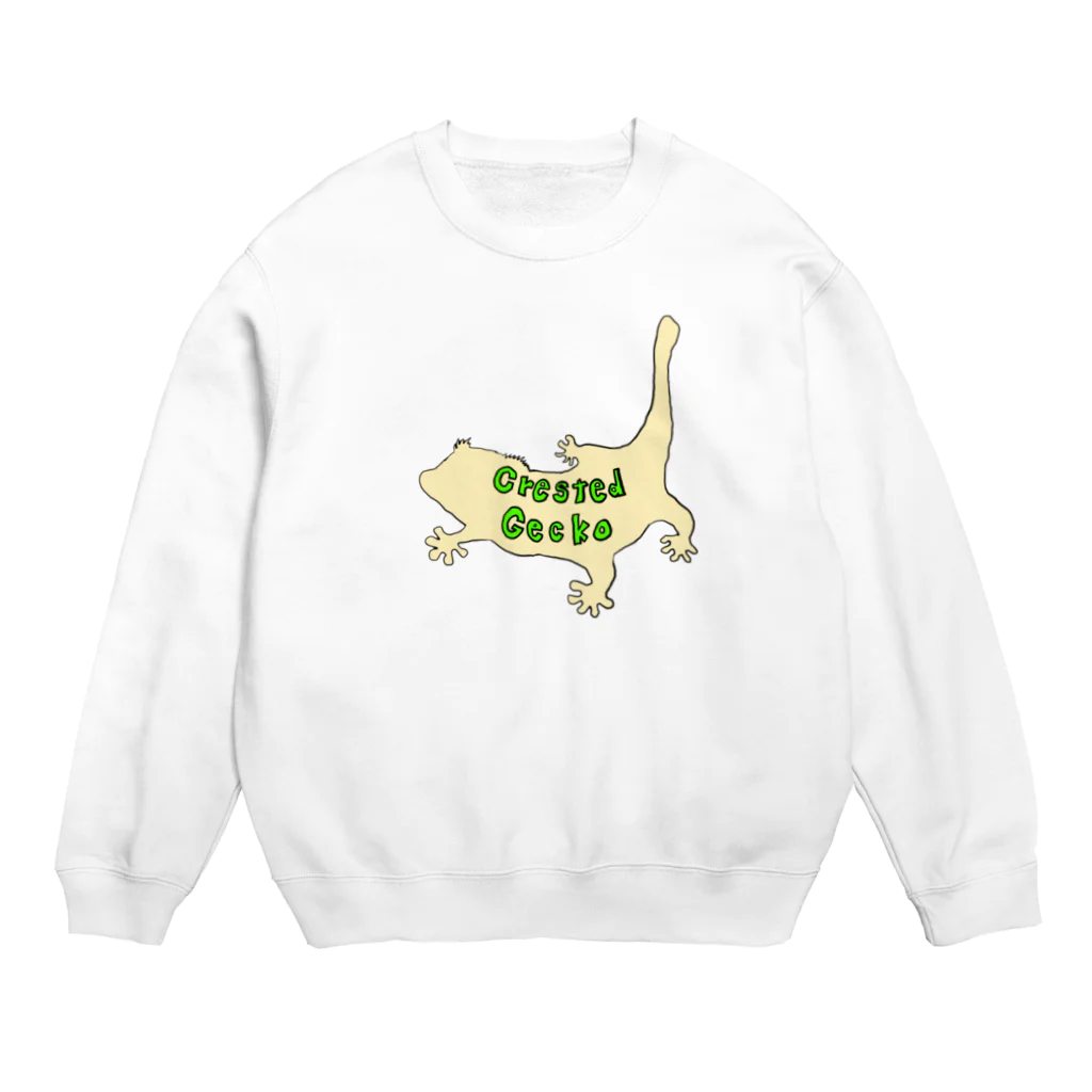 okmfamilyのクレステッドゲッコー“Crested Gecko” Crew Neck Sweatshirt