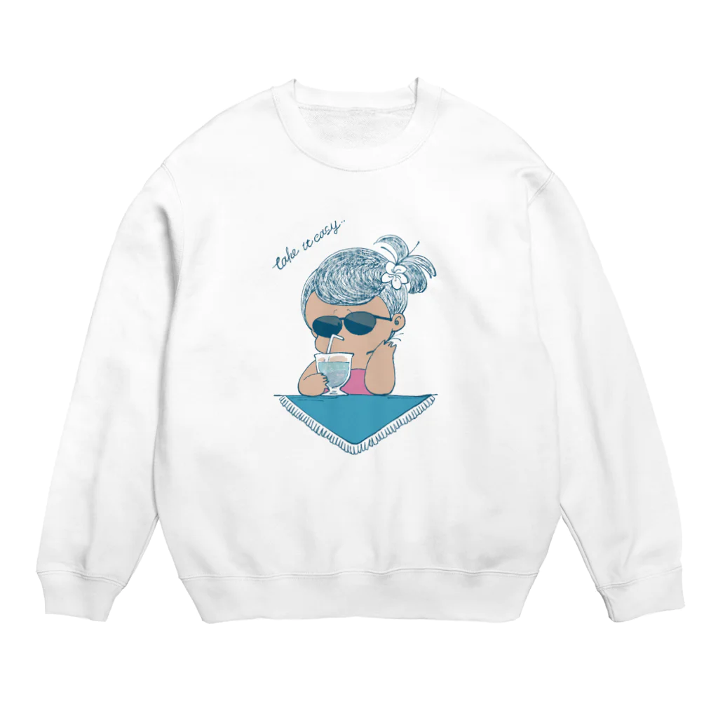 MINI BANANA ゴリラの親子のMINI BANANA サングラスの女の子 Crew Neck Sweatshirt