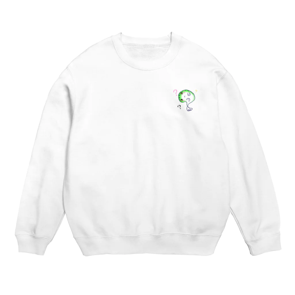 タナツキ商会のミドリフグ「ハテナ？」 Crew Neck Sweatshirt