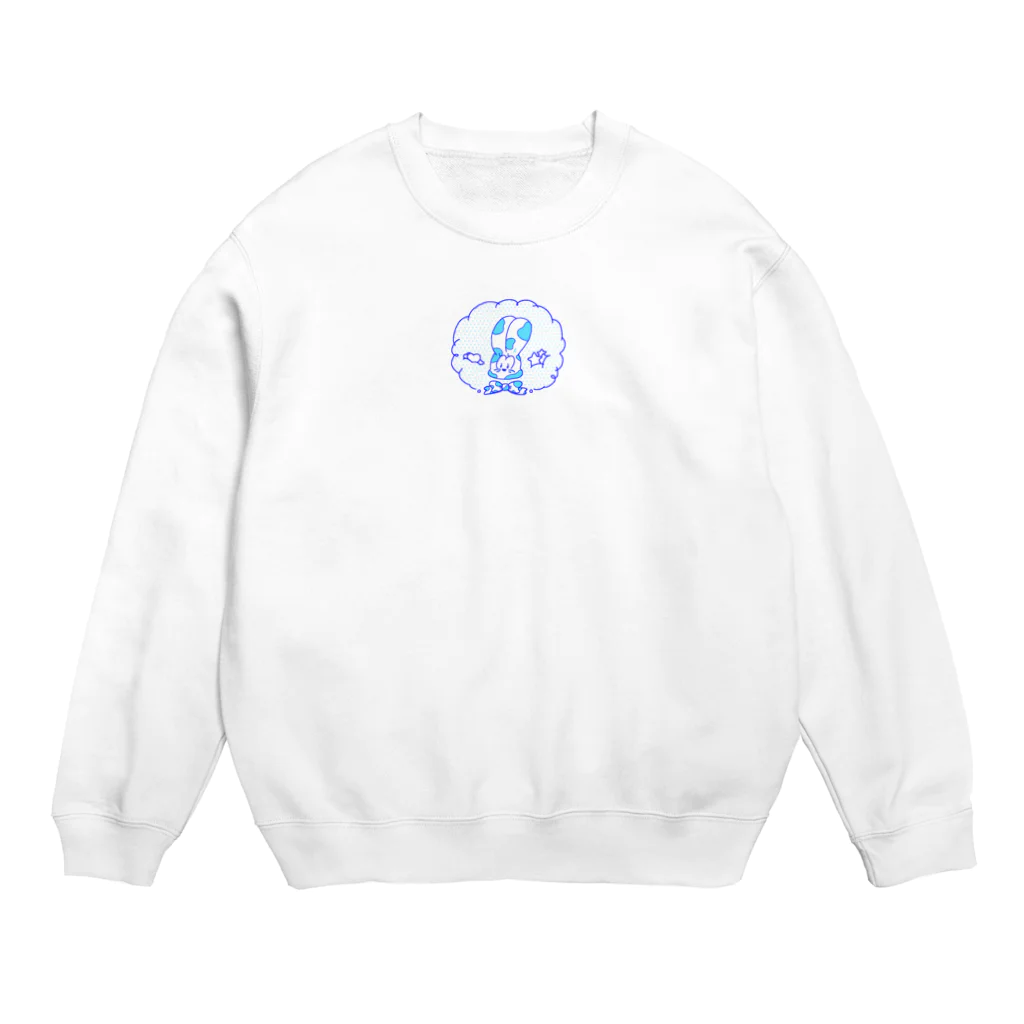 oishi-naの青いうさぎさん Crew Neck Sweatshirt