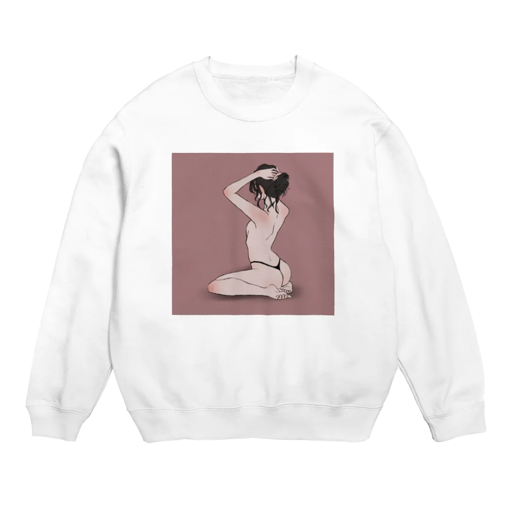 る箱の準備中の彼女 Crew Neck Sweatshirt