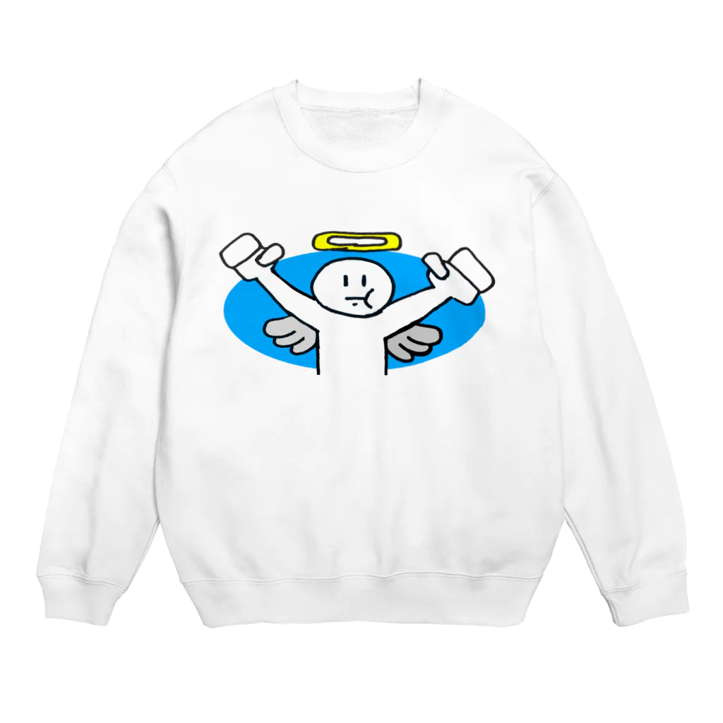 深夜サイクルの天使くん白枠 Crew Neck Sweatshirt