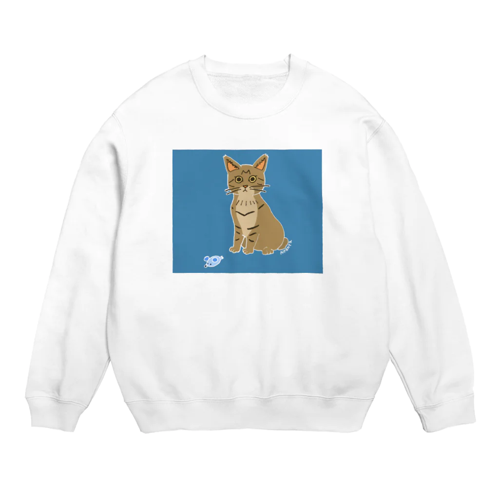 猫は正義のねずみはどこ？ Crew Neck Sweatshirt