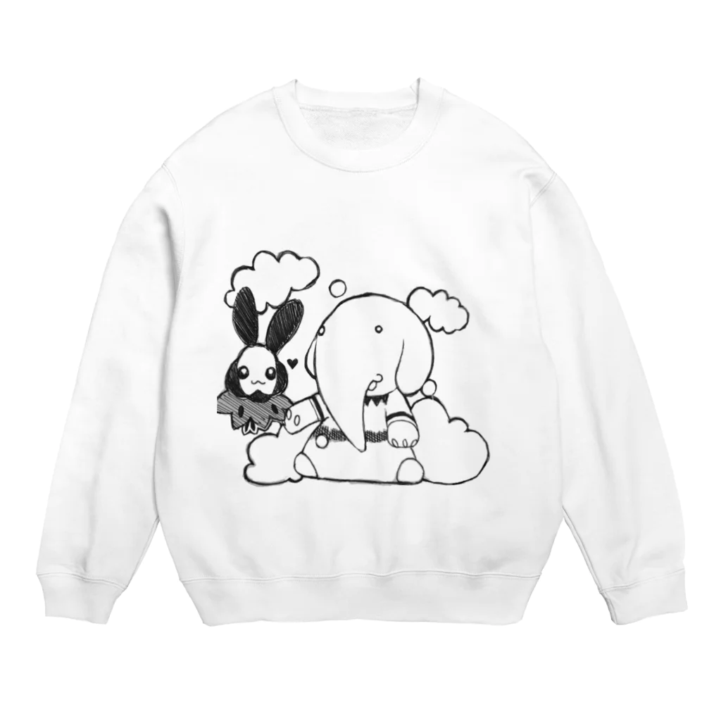 yuringのぱおんくんとうさはねちゃん。 Crew Neck Sweatshirt