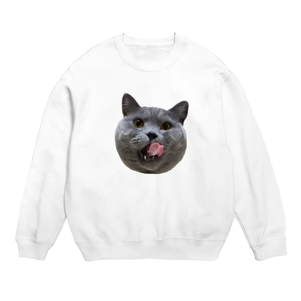 むっちり猫のむっちり丸のむっちり丸ぺろり Crew Neck Sweatshirt