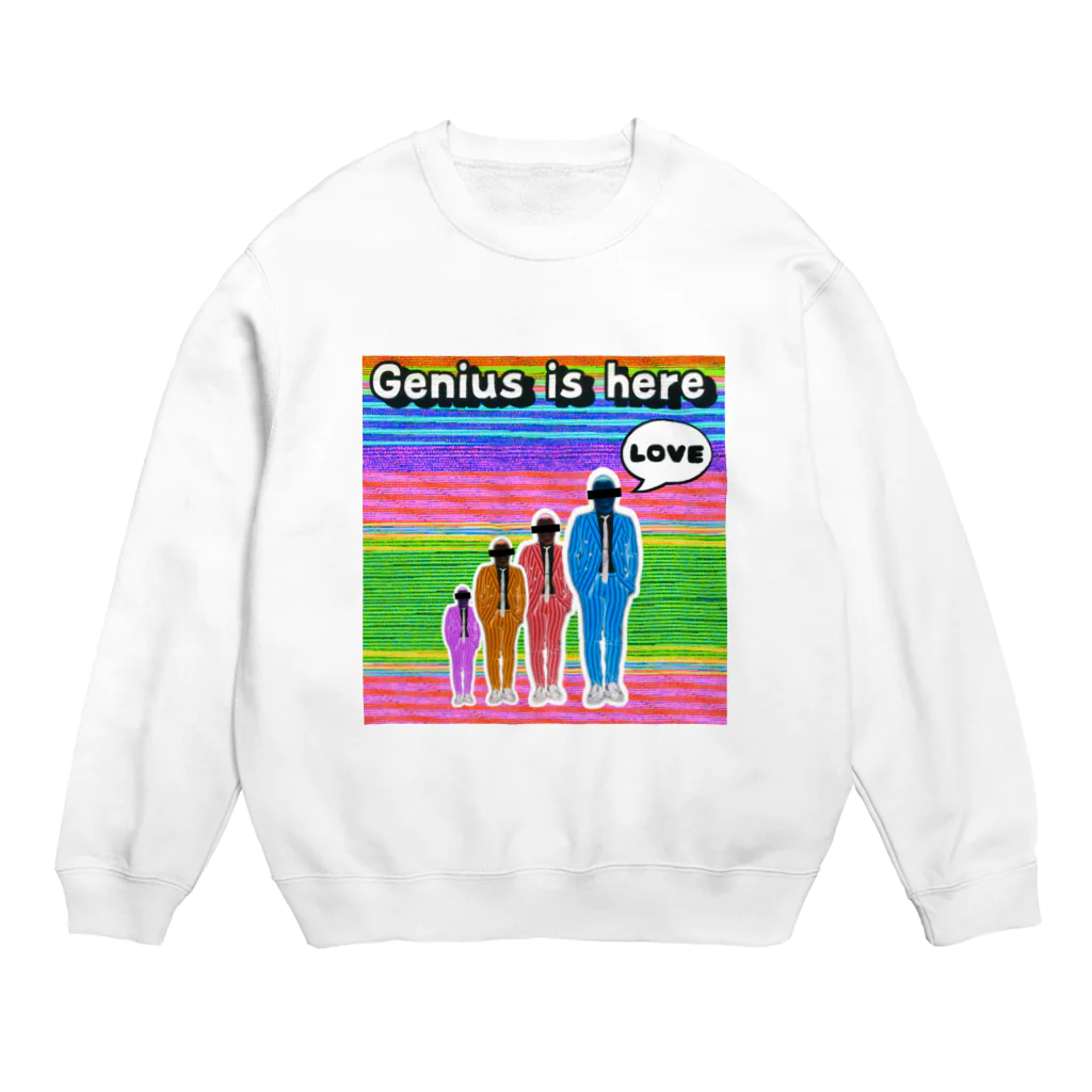  Genius is here.の1人が4人前〜GIH〜 Crew Neck Sweatshirt