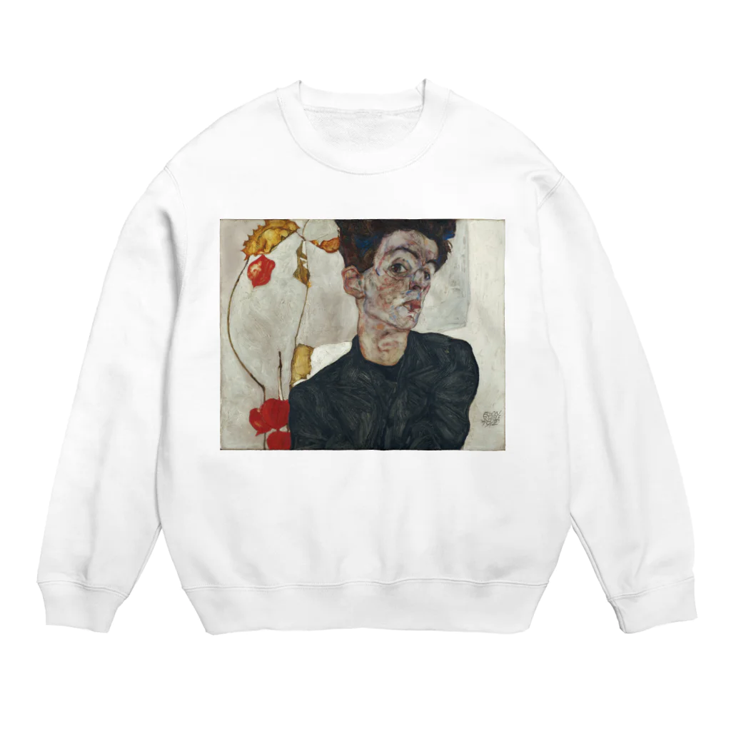 art-standard（アートスタンダード）のエゴン シーレ（Egon Schiele） / 自画像（Self-Portrait with Physalis） 1912 Crew Neck Sweatshirt