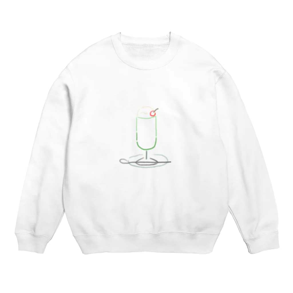 涙風(るいかぜ)のクリームソーダ(もじ) Crew Neck Sweatshirt