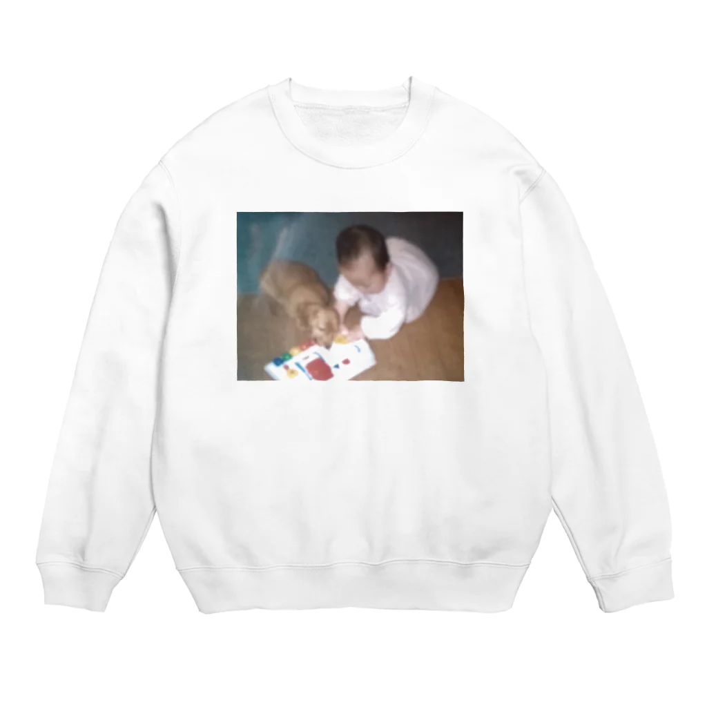 私とミニチュアダックスフンドの私と犬☆☆ Crew Neck Sweatshirt