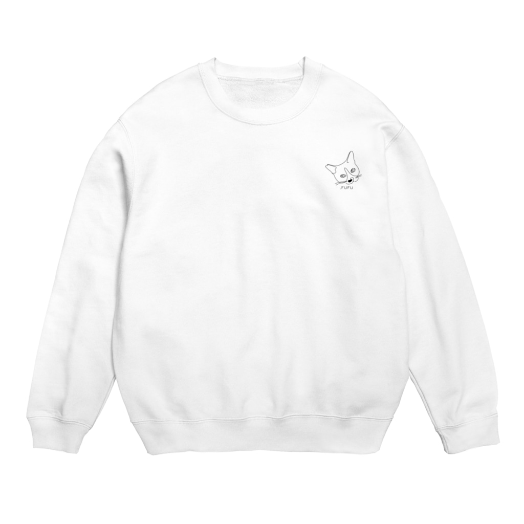 ふーふーtabinekoのふーちゃんとずっといっしょ(logo黒ver) Crew Neck Sweatshirt