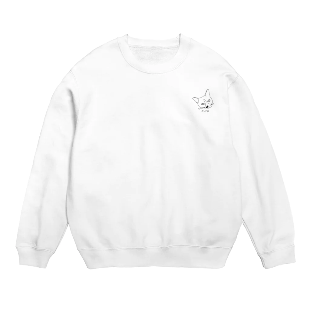 ふーふーtabinekoのふーちゃんとずっといっしょ(logo黒ver) Crew Neck Sweatshirt