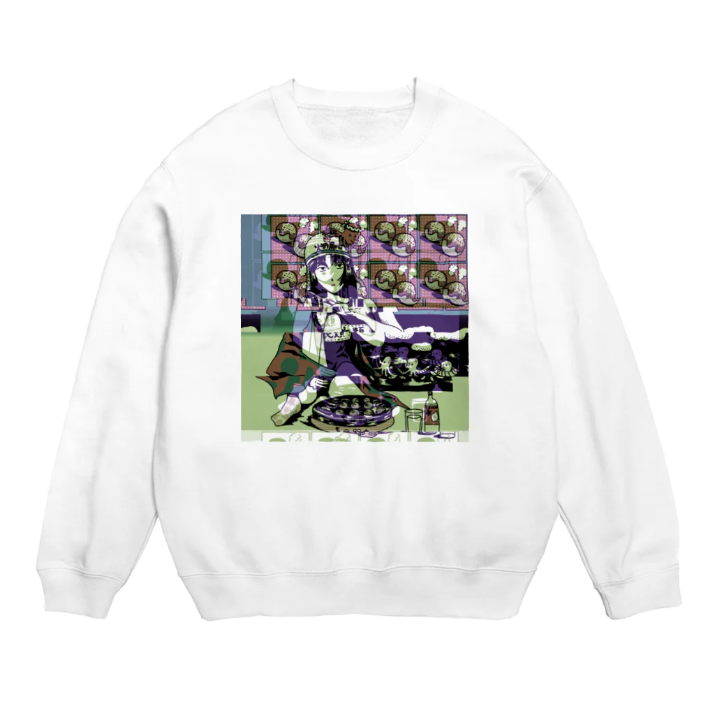 お茶の間デジタルKIDSの夢見るたこやき機 Crew Neck Sweatshirt