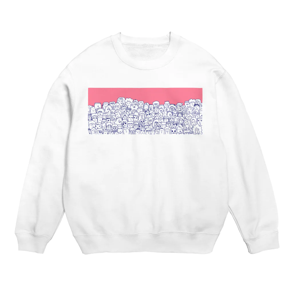 三姉妹とウフフのお店の集合!!!(pink) Crew Neck Sweatshirt