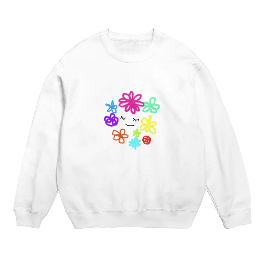 ミカちゃんの部屋⭐︎✴︎make a smile⭐︎✴︎のflower chan(フラワーちゃん) Crew Neck Sweatshirt