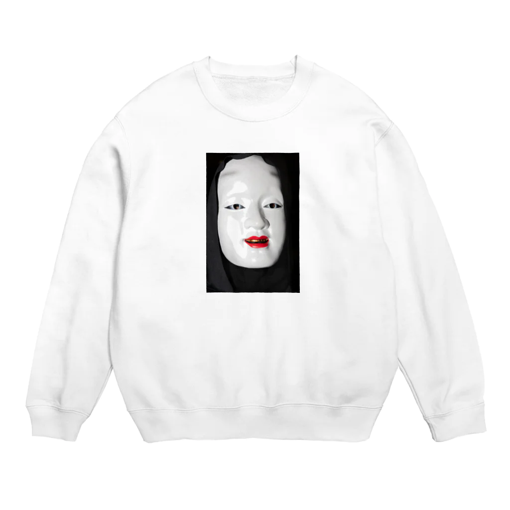 写真家 稲木拓也の能面 Crew Neck Sweatshirt