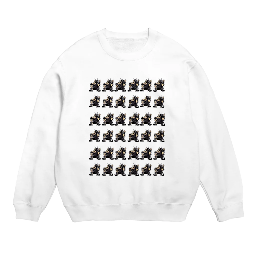 HELL DUMP人造人間SHOPのイラストサタン鈴木 Crew Neck Sweatshirt