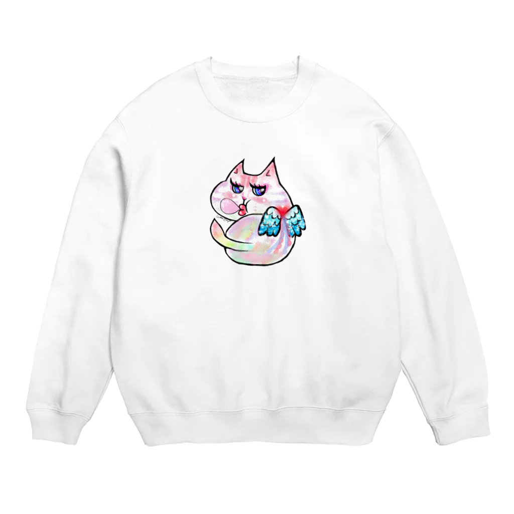 WataMayuroom☆のヤサグレカラフル猫 Crew Neck Sweatshirt